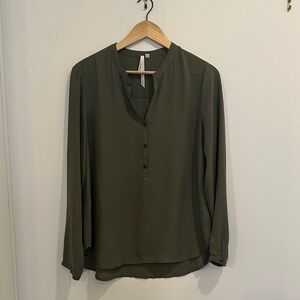 Bellatrix Semi/Sheer Olive Green Women's Blouse